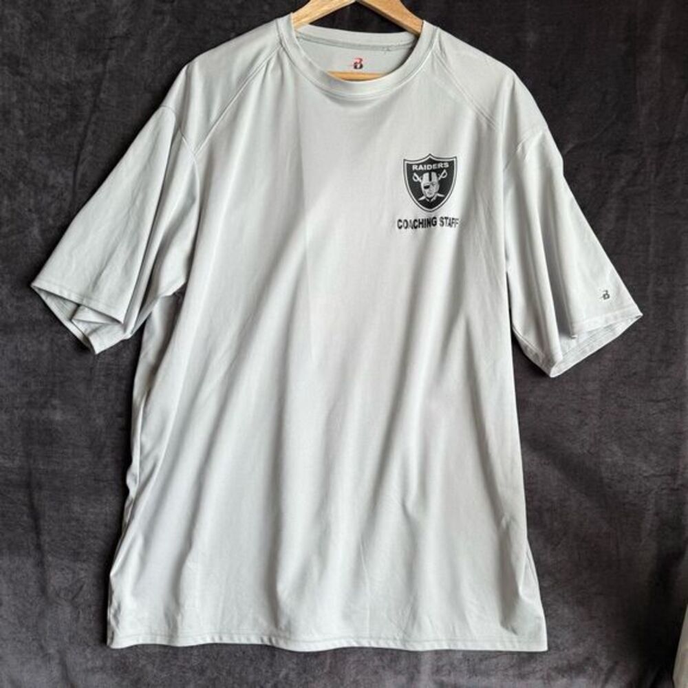 Raiders Coaching Staff Shirt 2XL Badger‎ Sport Gray Team Issued Style NFL Tee
